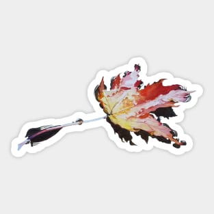 Back Floats - autumn maple leaf painting (no background) Sticker